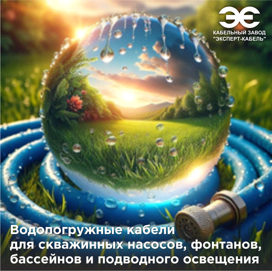 Подводные (водопогружные) кабели для скважинных насосов, фонтанов, бассейнов и подводного освещения